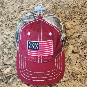 Bass Pro Shops Maroon and Camo Flag‎ Hat